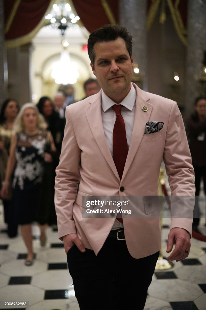 Matt Gaetz in a jacket that's too short