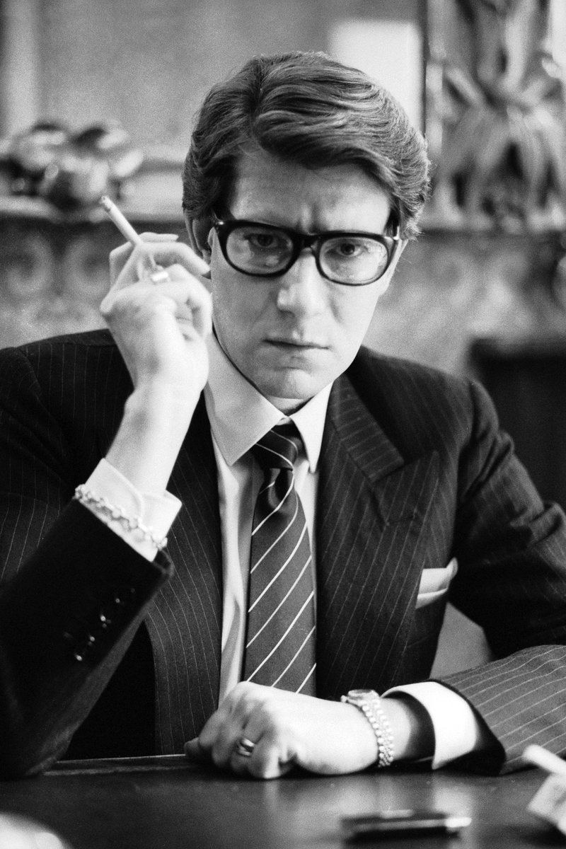 Yves St. Laurent in a Suit Smoking